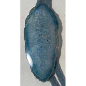 Vintage Metal Bolo Tie, Nice Big Blue Stone Design,